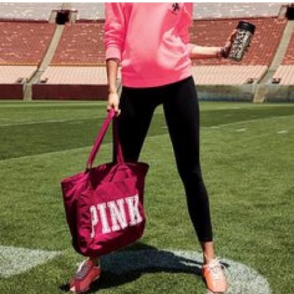 NEW Pink 2014 berry colored tote bag travel bag